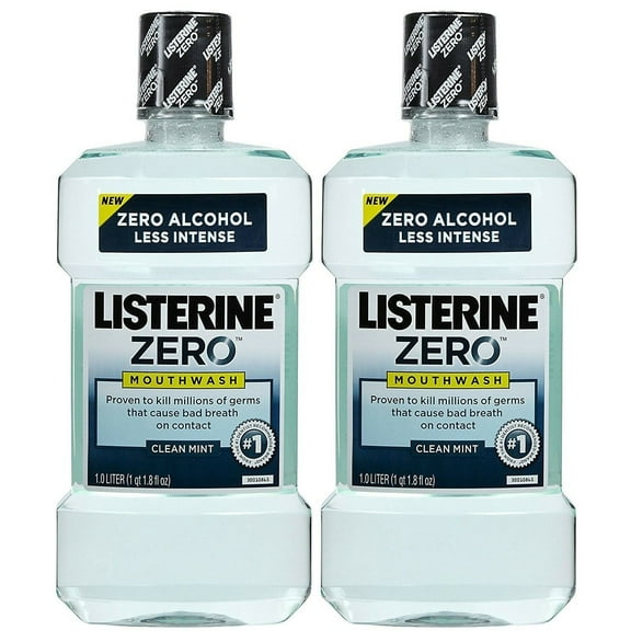 Listerine Zero Antiseptic Mouthwash, Clean Mint - 32 oz - 2 pk