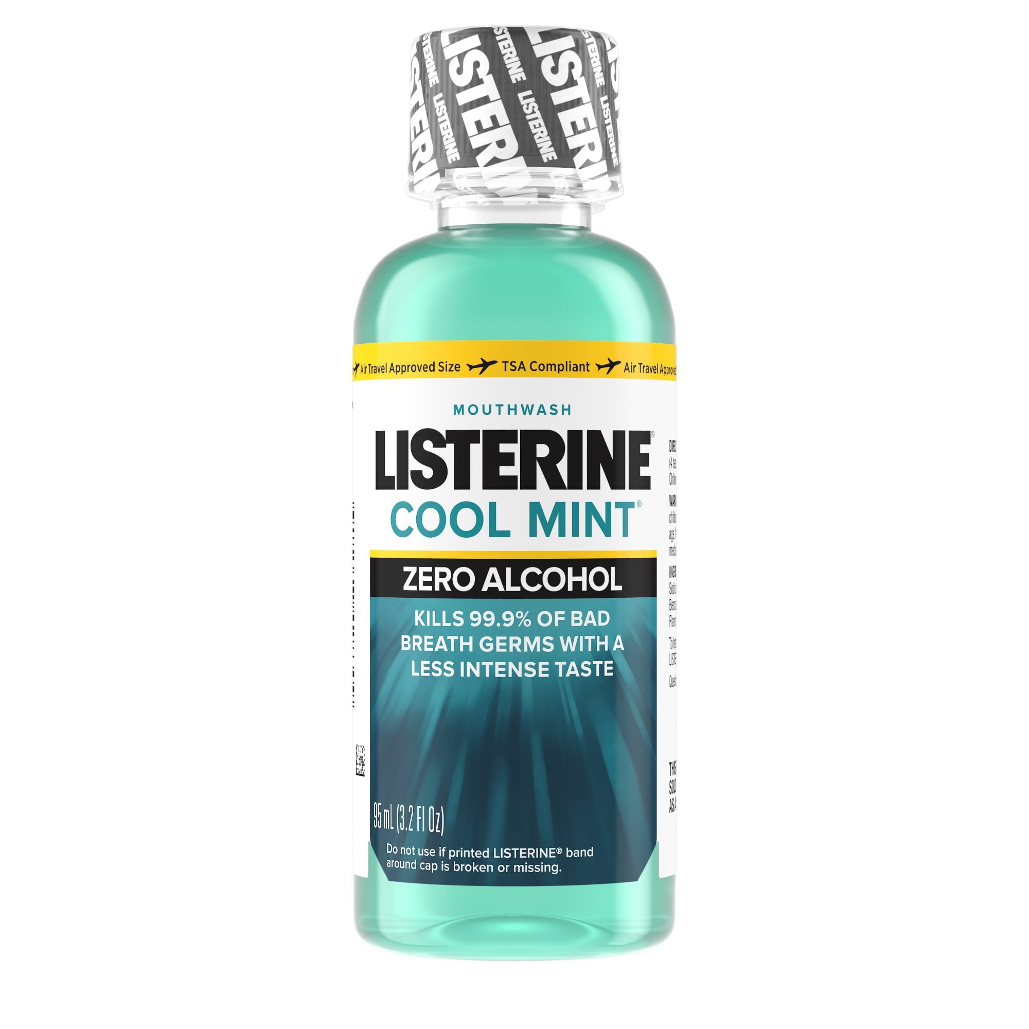 Listerine Zero Mouthwash 3.2 oz. Clean Mint Flavor Alcohol-Free 10312547428306 24 per Case