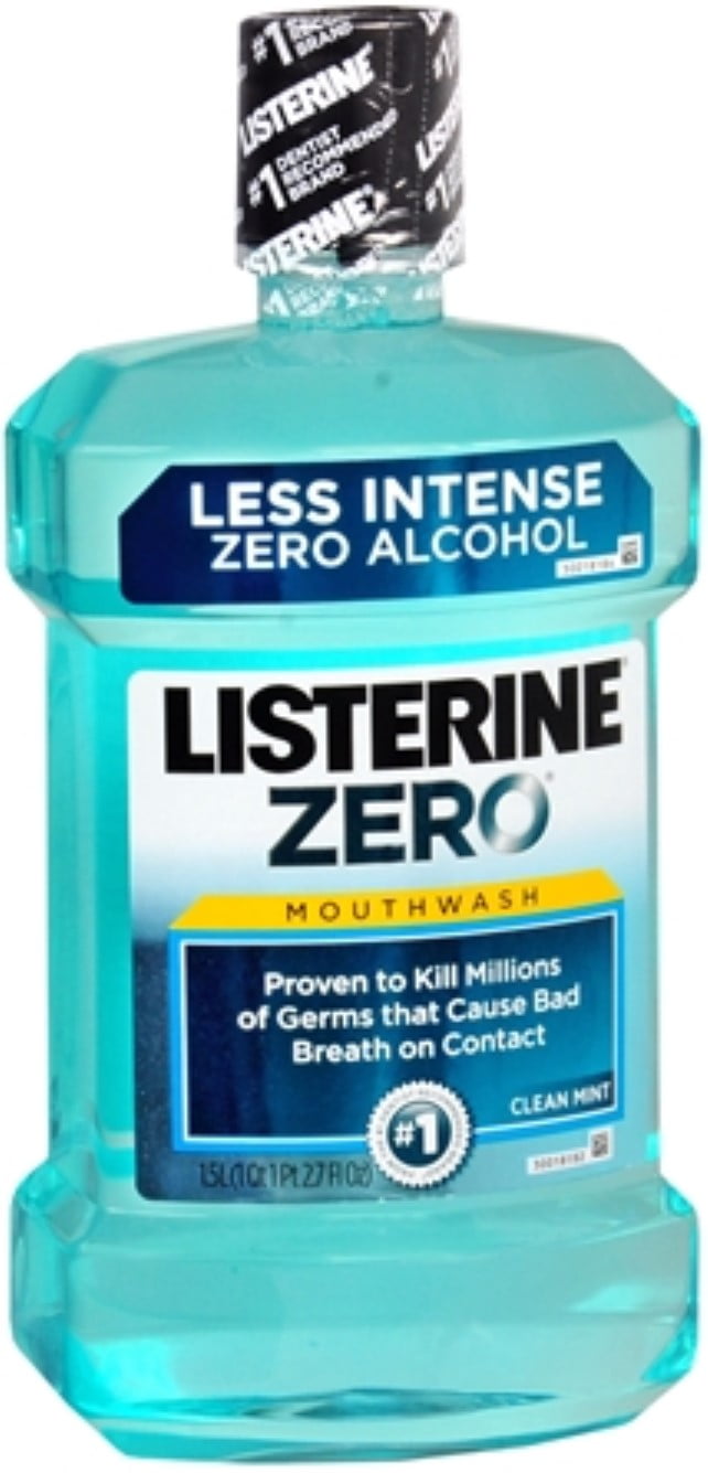 Listerine Zero Mouthwash Clean Mint 1500 mL (Pack of 2)
