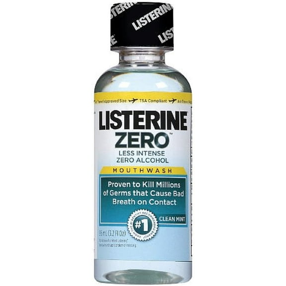 Listerine Zero Mouthwash, Clean Mint 3.20 oz (Pack of 2)