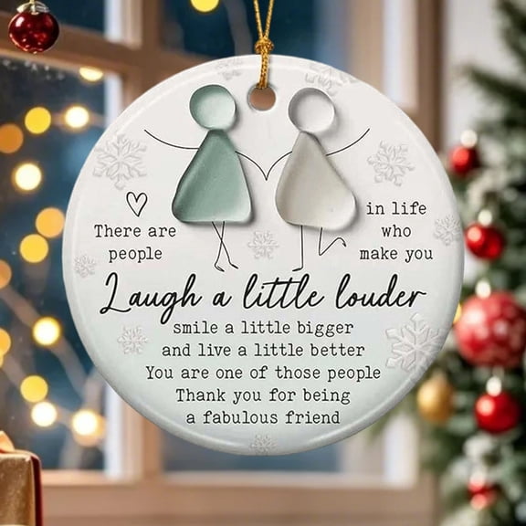 Listing 5Pcs Sea Glass Friendship Ornaments with Inspirational Quote Hanging Keepsake for Friend Birthday or Holiday Tree Decor JASKFLY