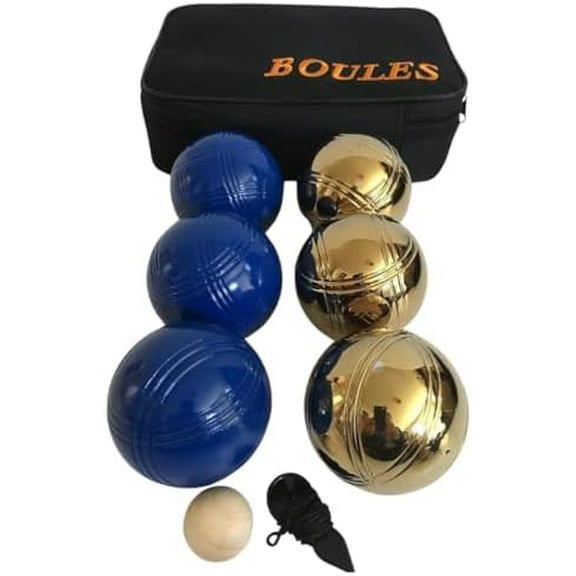 Listing -73mm Metal Petanque/Boules 6 Ball Set with 3 Blue and 3 Gold Balls and Black Bag$$Sport & Recreation Other