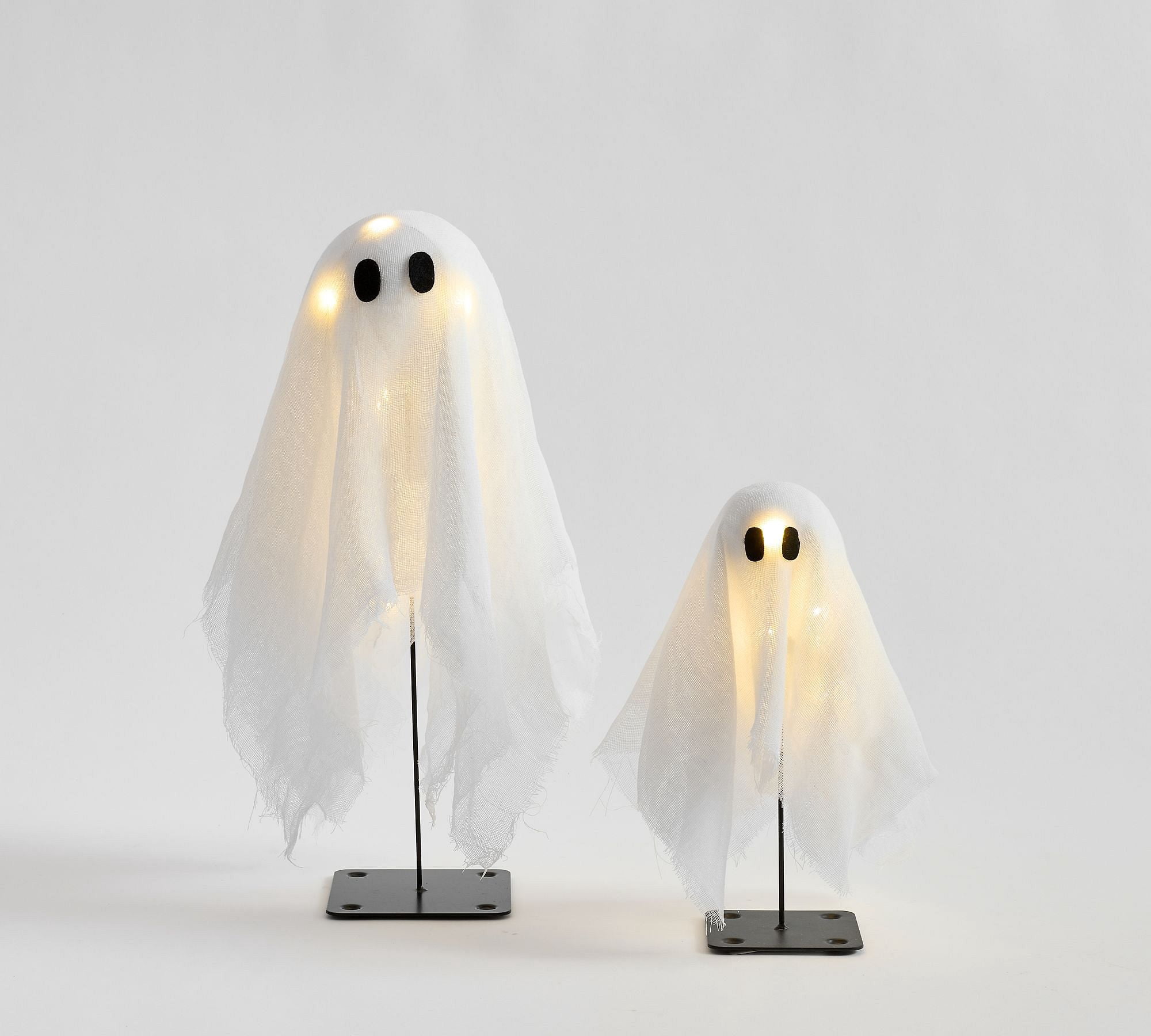 3 PCS Small White Ghost Figurines With Witch Hats - Cute Resin Halloween Decor For Tabletop & Shelf