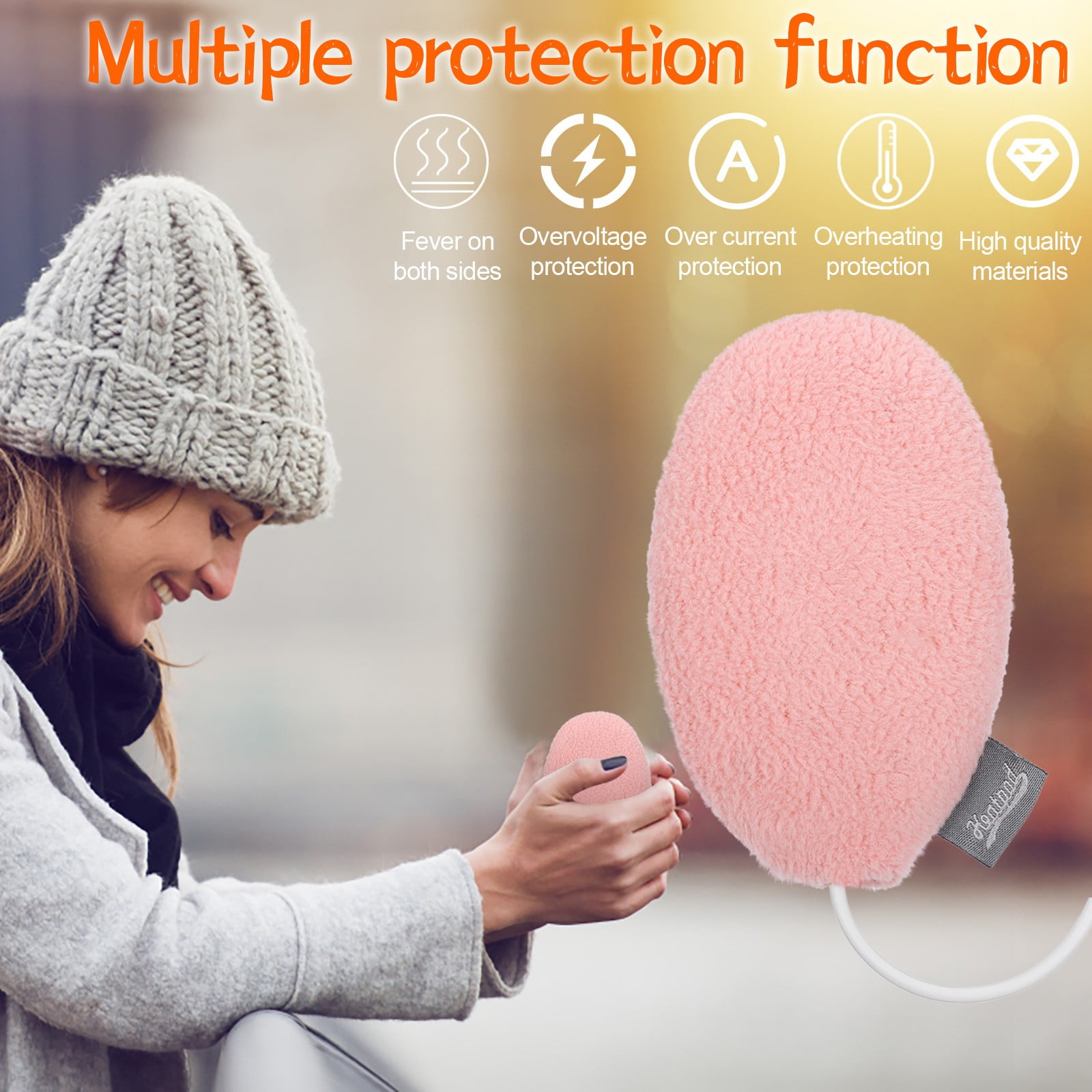 Lit Power Bank Solar Wireless Portable USB Hand Warmer, Plugin Pocket