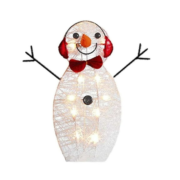 Lit Snowman Outdoor Yard Decoration with 20 Warm White Battery Operated LED Lights for Christmas Holiday Festive Display