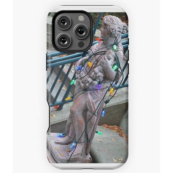 Lit Statue Holiday Christmas Lights Phone Case for iPhone 16 15 14 13 12 11 Pro Max