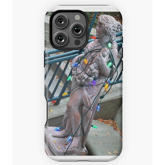 Lit Statue Holiday Christmas Lights Phone Case for iPhone 16 15 14 13 12 11 Pro Max