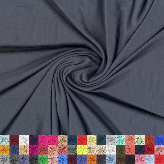 LitLook DTY Double Brushed Knit Fabric by the Yard - 180GSM 4-Way Stretch Polyester Spandex Fabric for Leggings, Dresses, Yoga Wear, Pajamas & More - Platinum