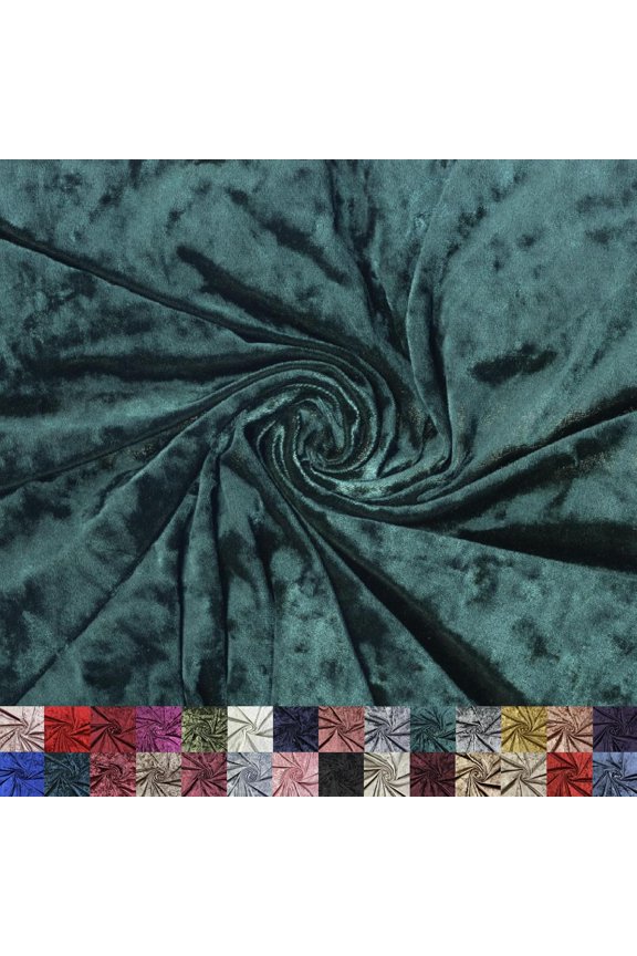 Panne Crushed Velvet Fabric by the Yard - 58/60" Soft Velvet Fabric for Dresses, Costumes & Décor - 97% Polyester 3% Spandex - Hunter