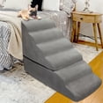 thumbnail image 1 of LitaiL 30"H Dog Stairs for High Bed 30"-36" Tall, 6 Tiers Foam Pet Steps Pet Stairs, Non-slip Dog Steps for Dogs and Cats, Gray, 1 of 10
