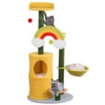 thumbnail image 1 of LitaiL 47"H Cat Tree with Scratching Posts, Rainbow Cat Tower with Double Cat Condos and Hanging Balls, Cat Furniture for Indoor Kittens, 1 of 9
