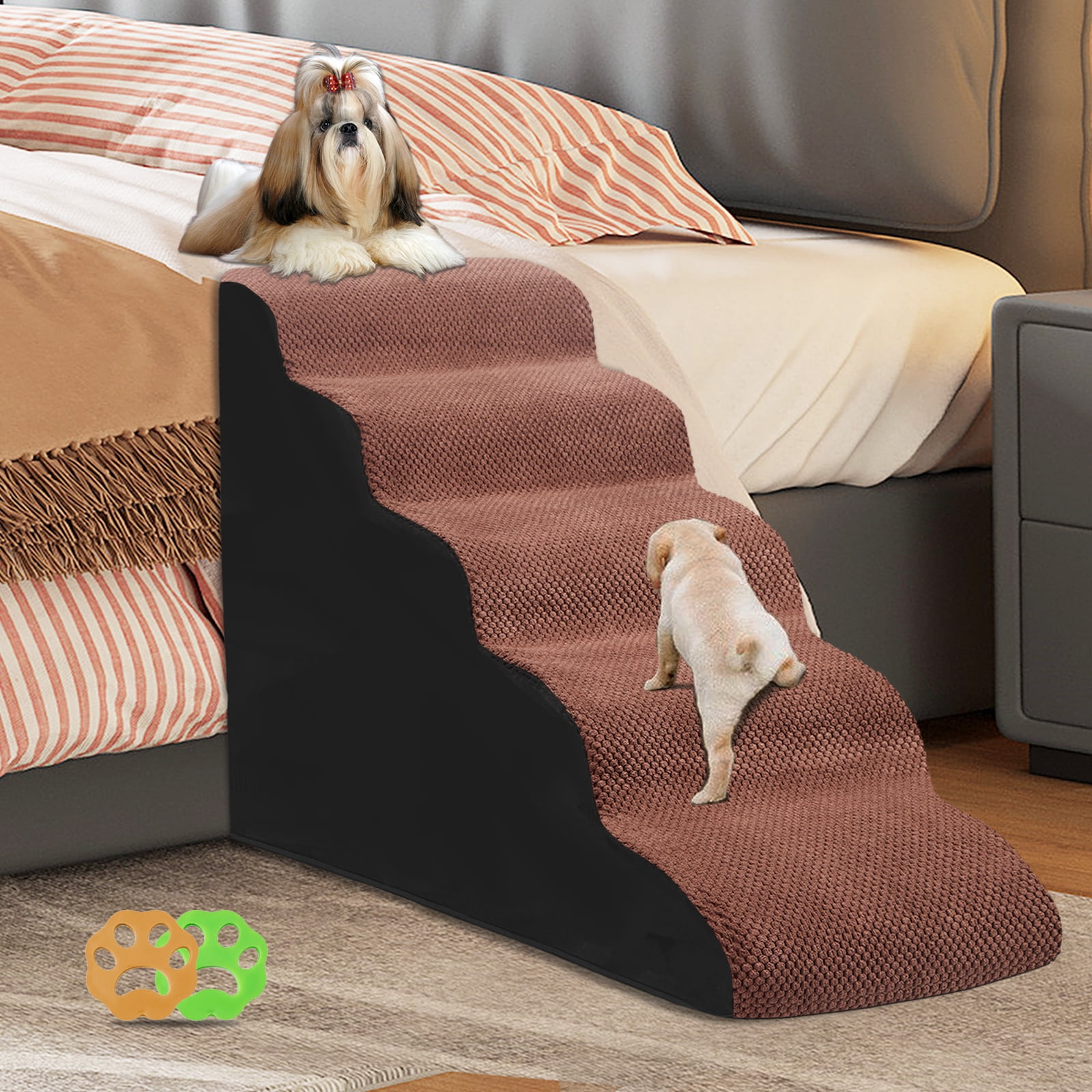 LitaiL 5 Tiers Dog Steps 24.4"H for High Bed and Couch, NonSlip High