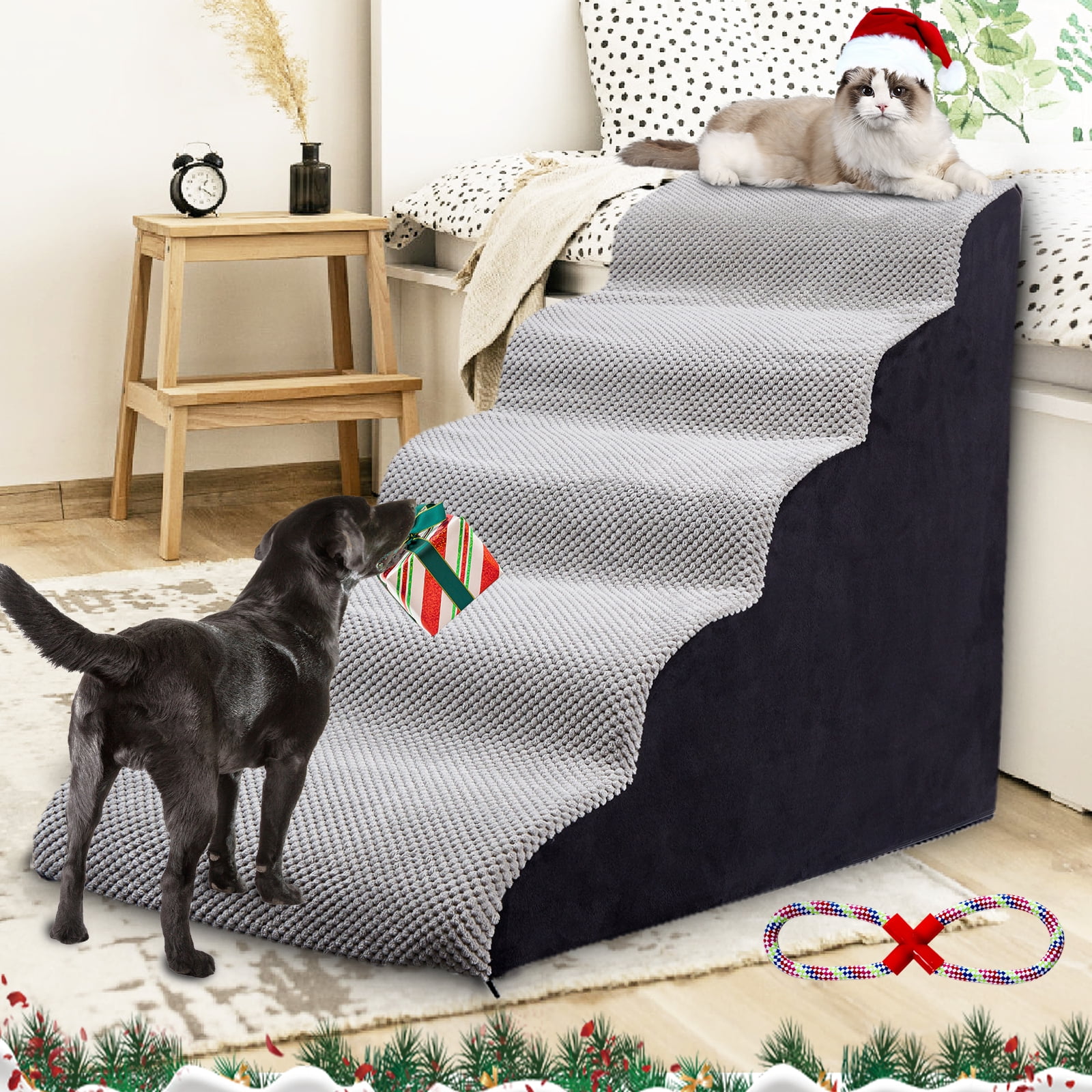LitaiL 5 Tiers Dog Steps 24.4"H for High Bed and Couch, NonSlip High