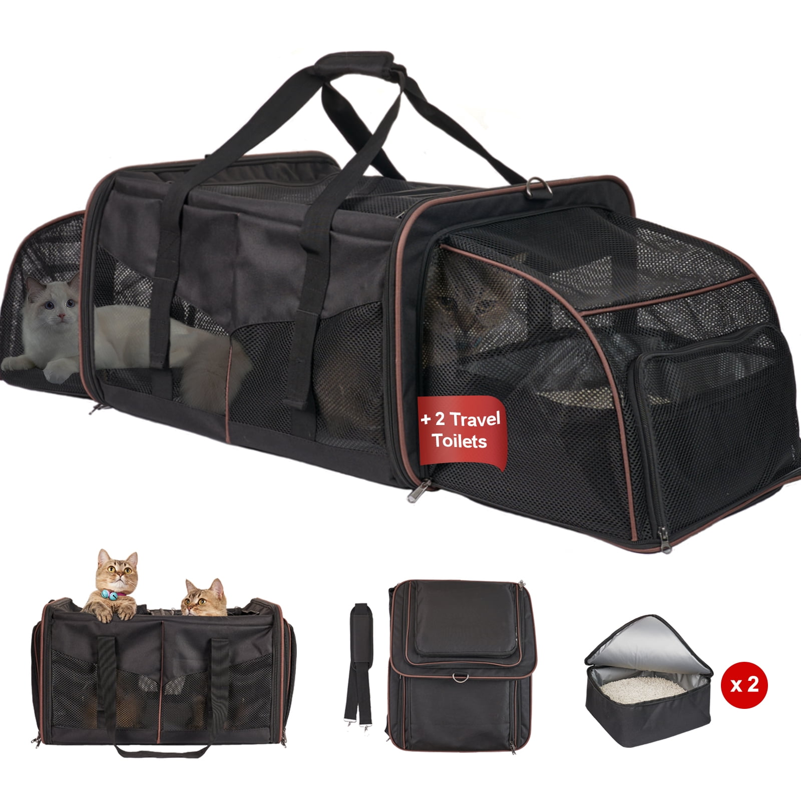 Double pet carrier airline online