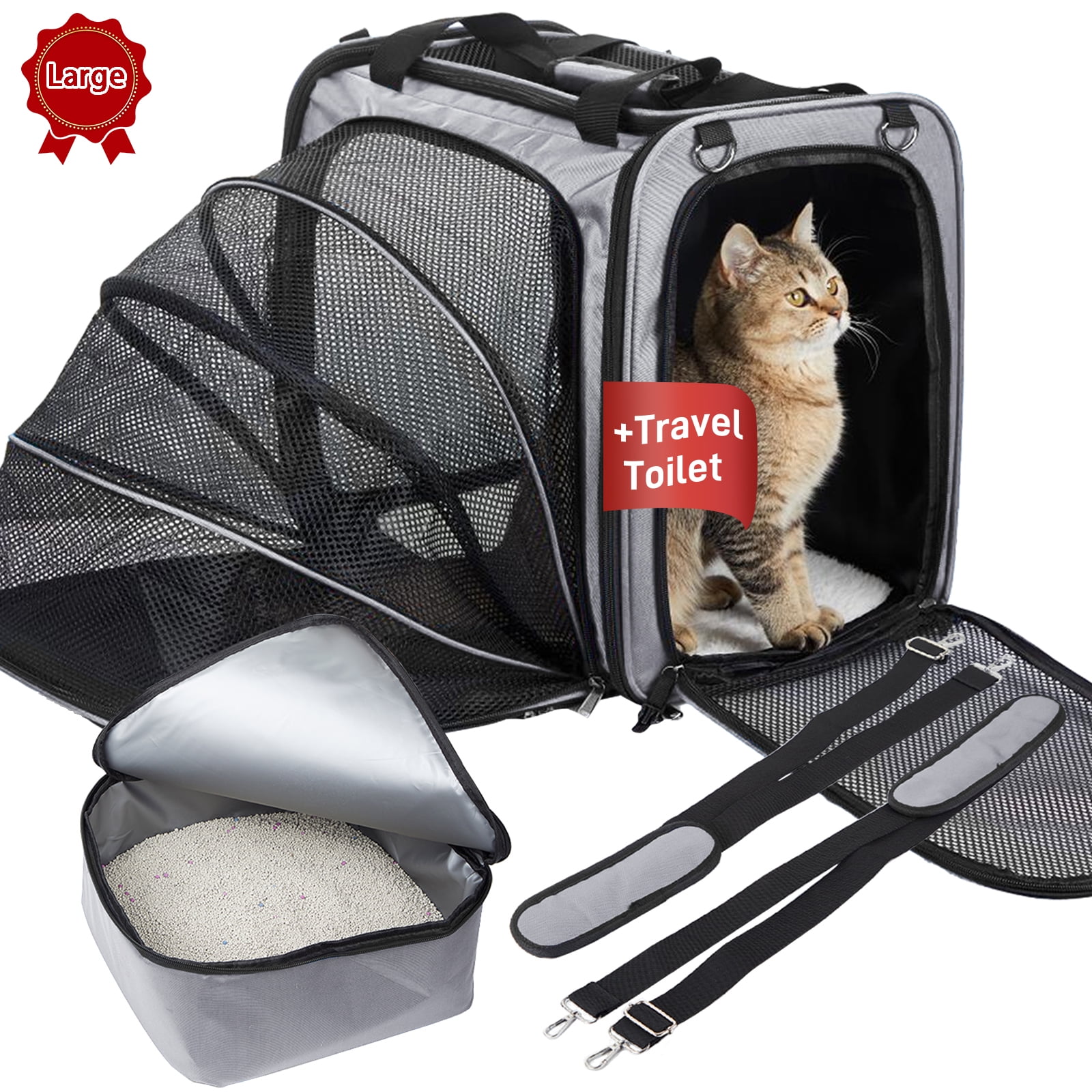 Cat travel cage with litter box hotsell