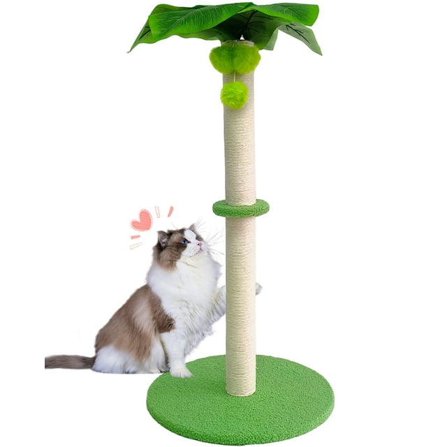 LitaiL Cat Scratching Post 33"H Cat Scratcher with Sisal Ropes for Indoor Cats, Cute Sisal