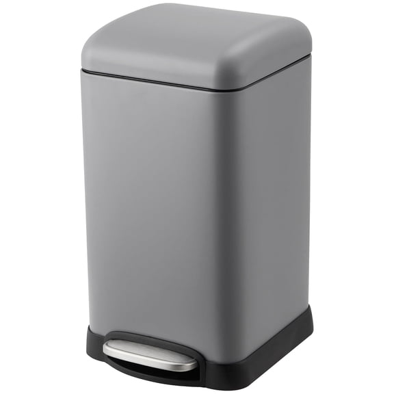Litake 12L Trash Can, Smudge Resistant Rectangular Trash Can with Soft-Close Foot Pedal, Fingerprint-Resistant Finish for Kitchen Bathroom