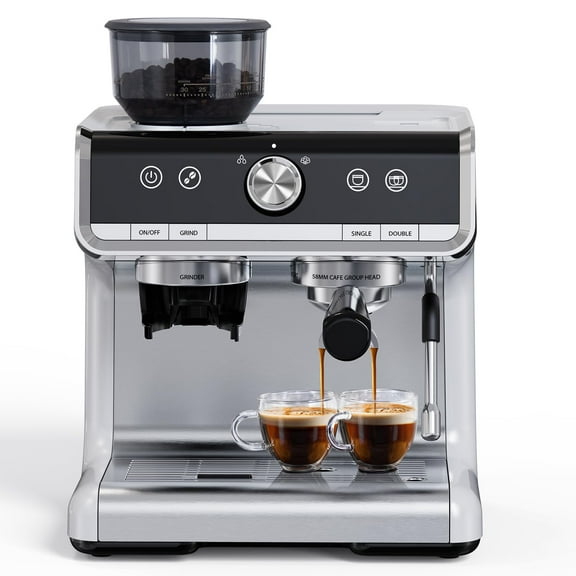 Litake 20 Bar, 1-Cup Silver Professional Use Espresso Machine