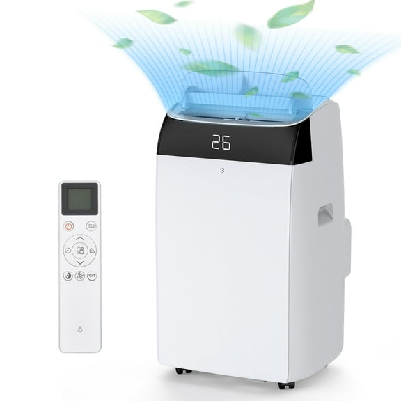 Litake 2000 BTU 500 Sq Ft Portable Air Conditioner with Dehumidifier, White