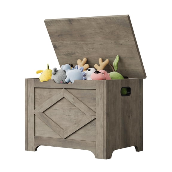 Litake 23.6" Storage Chest, Wooden Storage Bench with Safety Hinge, Easy Assembly, Large Toy Chest for Entryway, Living Room, Bedroom