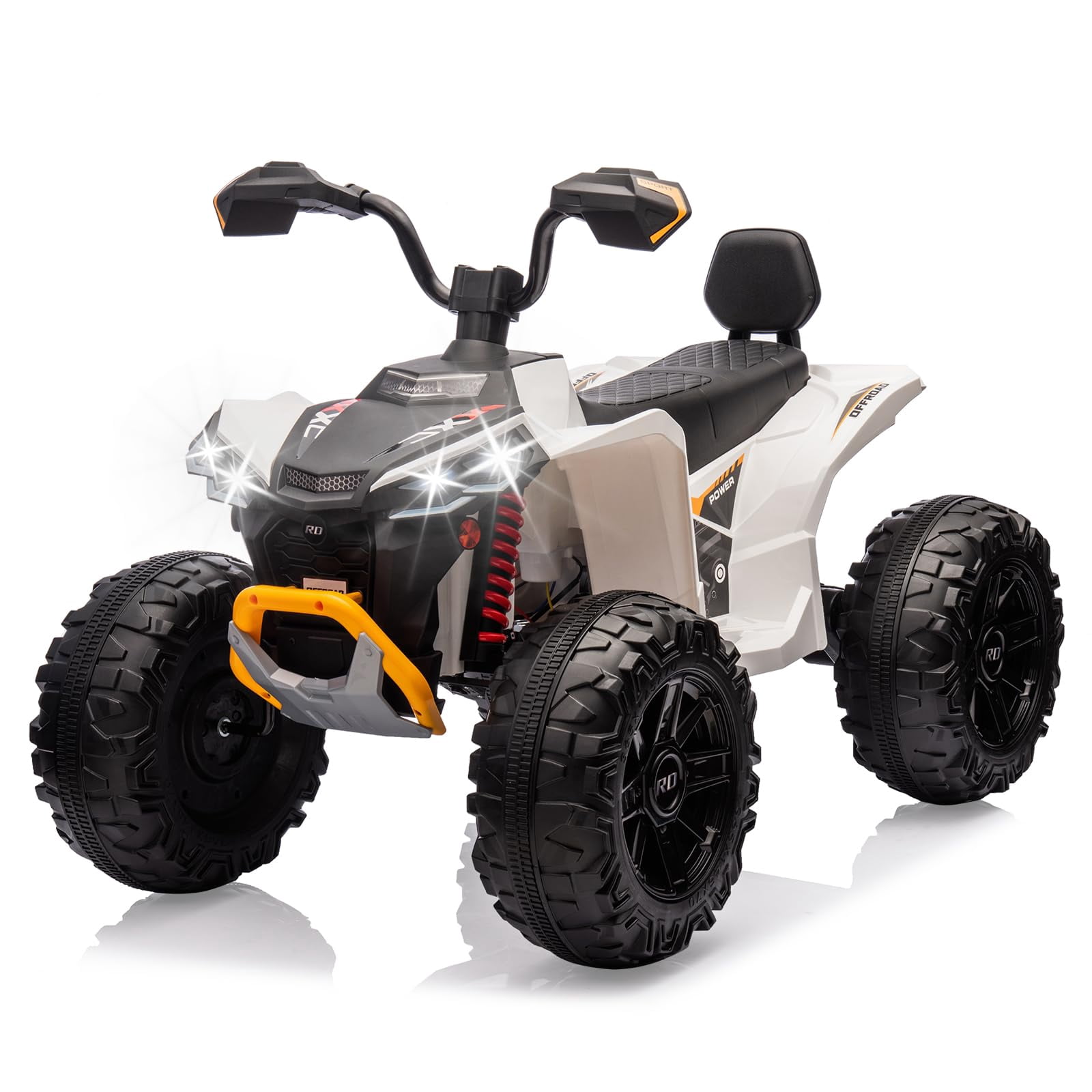 Litake 24V 2 Seater Electric ATV, Electric Car for Kids, Four-Wheeled Dirt Quad Car with Powerful Motor Off-Road Vehicle Electric Kids ATV with High Low Speed, Ride On ATV for Older Boys and Girls
