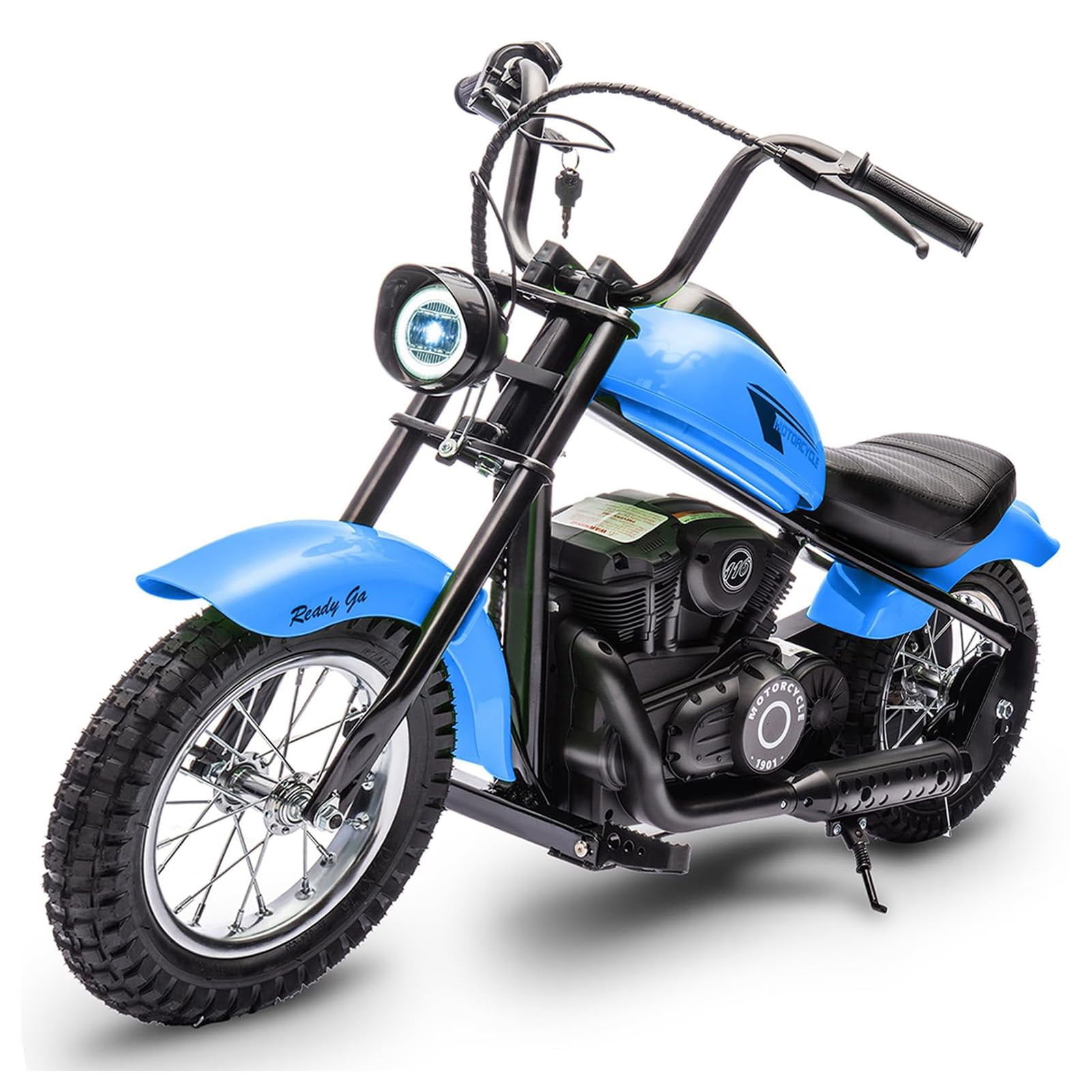 Litake 24V Electric Dirt Bike, 250W Electric Motorcycle w/LED Light, Leather Seat- Two Speed Max Up to 14MPH & 60 Minutes Continuous Motorbike for Kids/Teens