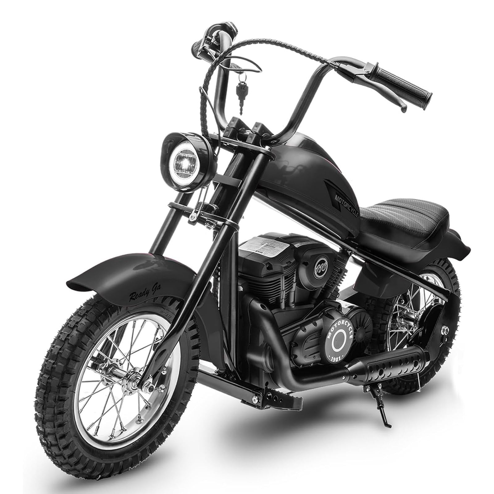 Litake 24V Electric Dirt Bike, 250W Electric Motorcycle w/LED Light, Leather Seat- Two Speed Max Up to 14MPH & 60 Minutes Continuous Motorbike for Kids/Teens