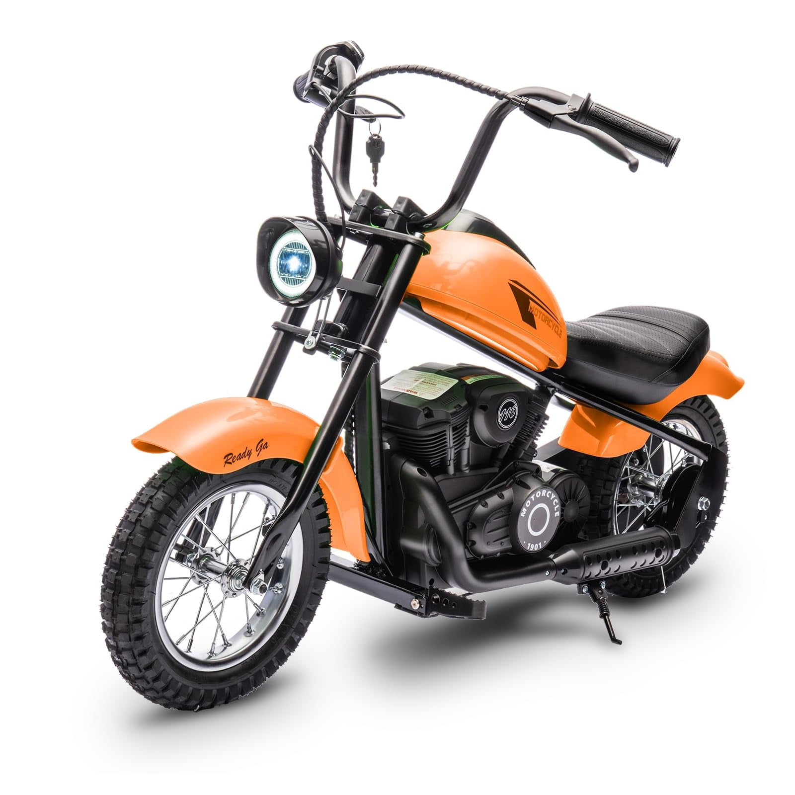 Litake 24V Electric Dirt Bike, 250W Electric Motorcycle w/LED Light, Leather Seat- Two Speed Max Up to 14MPH & 60 Minutes Continuous Motorbike for Kids/Teens