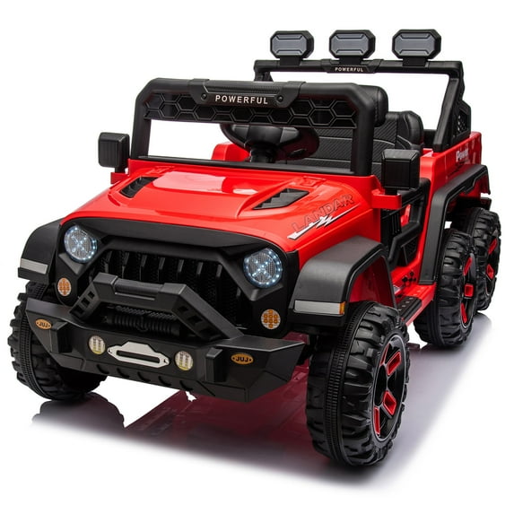 Litake 24V Kids Ride On Car with 2.4G Parent Remote Control, Battery Powered Electric Vehicle with Music, Cool Lighting for Boys Girls Birthday Gifts