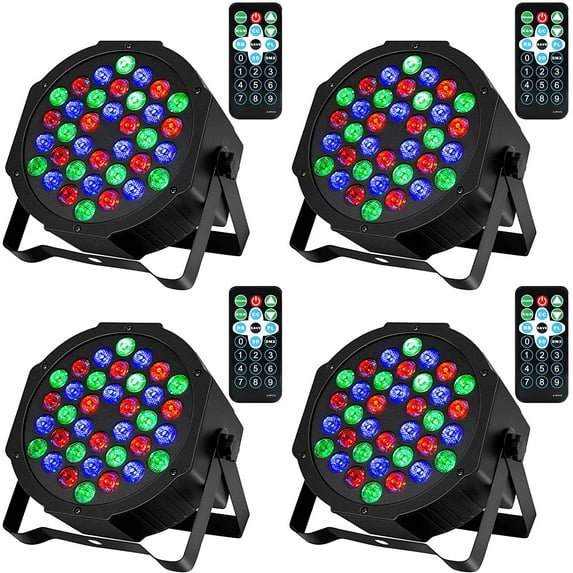 Litake Wedding Energy Efficient RGB LED Par Lights (4 Count)