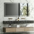 thumbnail image 1 of Litake 40x32 Inch Bathroom Mirror With 3 White Front Circular Lights, Touch Dimming Switch Rectangular Mirror, Anti-Fog, Memory, Shatter-Proof Bathroom Wall Vanity Mirror, 1 of 9