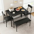 thumbnail image 1 of Litake 5 Piece Lodge MDF Board Space Saving Dining Table with Chair Rustic Black, 1 of 9
