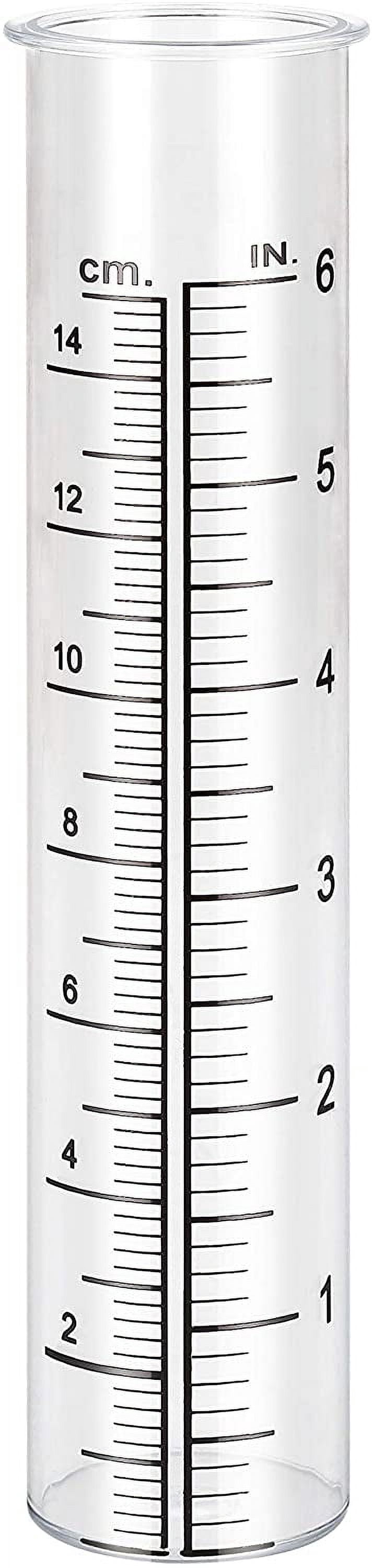 Litake 6" Capacity Glass Rain Gauge Replacement Tube for Yard Garden Outdoor, Overall Size 7.5in Depth x 1.4in Diameter and Weather-Resistant