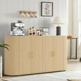 thumbnail image 1 of Litake 63" Sideboard Buffet Cabinet with Storage, Modern Fluted Accent Credenza with Adjustable Shelves, Wood Coffee Bar with Curvy Edge, Console Table for Living Room Kitchen Dining Room Hallway, 1 of 8