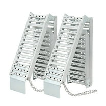 Litake 72" L x9 W Tri - Foldable Ramps, Folds into Three Sections Loading Ramp, Set of 2, Silver Color, Ramps for Lawn Mower Total Weight Capacity 1500 lbs