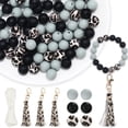thumbnail image 1 of Litake 96Pcs Silicone Beads with String and Tassel 12mm Silicone Loose Round Spacer Beads for DIY Crafts Necklace Bracelet Jewelry Keychain Making, 3 Designs, 1 of 6