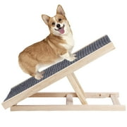 Litake Adjustable Dog Ramp, Folding Portable Wooden Pet Ramp for Dogs and Cats, 27.5" Long Adjustable from 11.8 to 15.7 Rated for 100lbs Lightweight Dog Car Ramps for Bed Couch