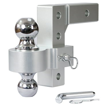 Litake Aluminium Trailer Drop Hitch, 2inch Receiver, 6 Inch Adjustable Drop Hitch, Trailer Hitch, Heavy Duty Solid Ball Mount, Capacity Up To 6,000 LBS Universal Vehicle Accessories