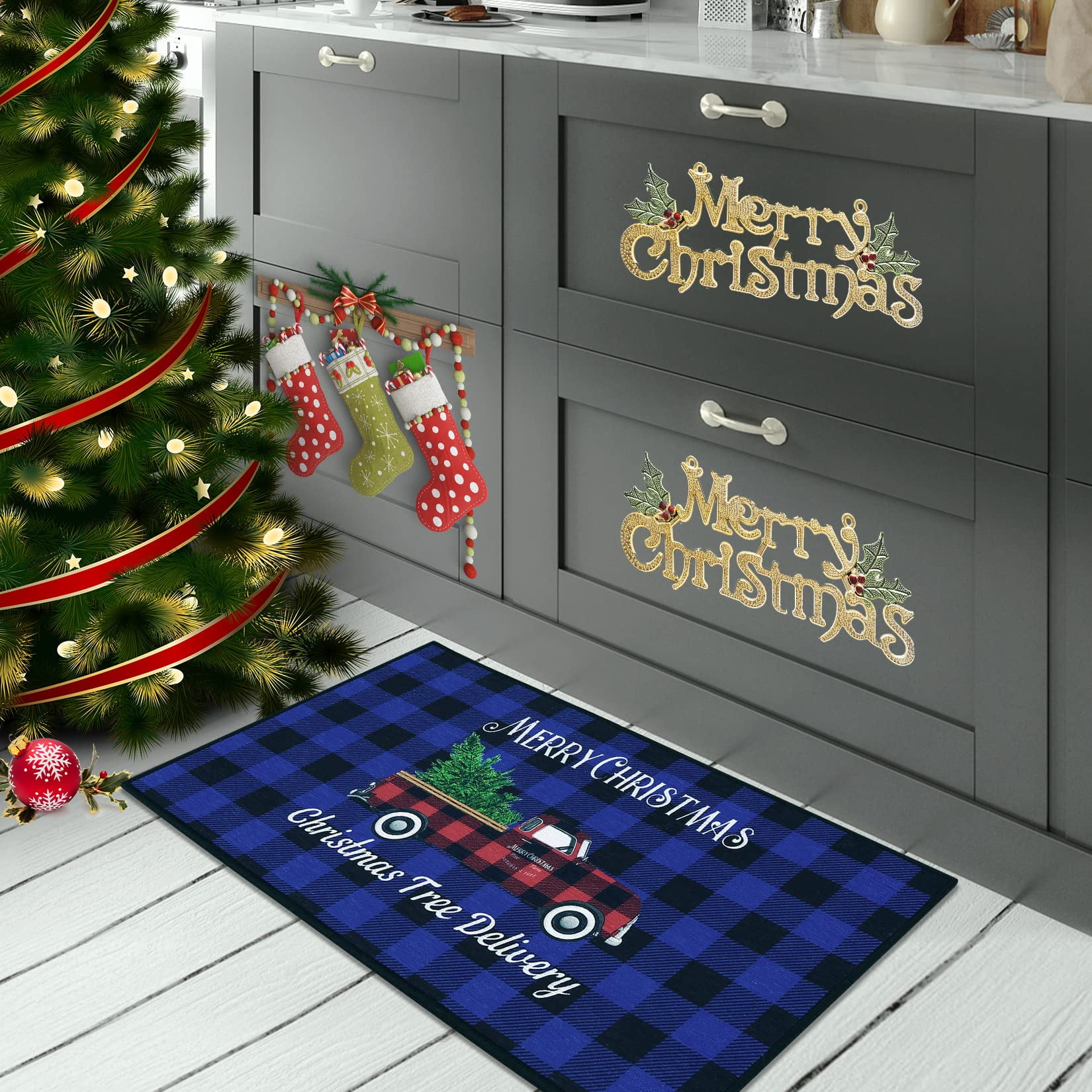  LBCASA Christmas Indoor Door Mat - 18x30, Non-Slip