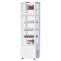 Litake Commercial Refrigerator Display Case, 10.9 Cu.FT Single-Door Countertop Pastry Display Case with Interior LED Lighting, Double-Layered Glass, Countertop/Floor Refrigerator, 110v