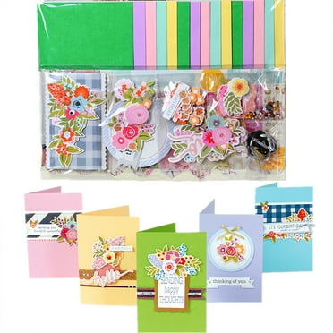 Litake DIY Greeting Card Kits, Paper Greeting Card Set Handmade DIY Making Material Set for Birthday Invitation, Thanksgiving, Christmas,Holiday,Baby Shower, 15 Cards + 15 Envelopes