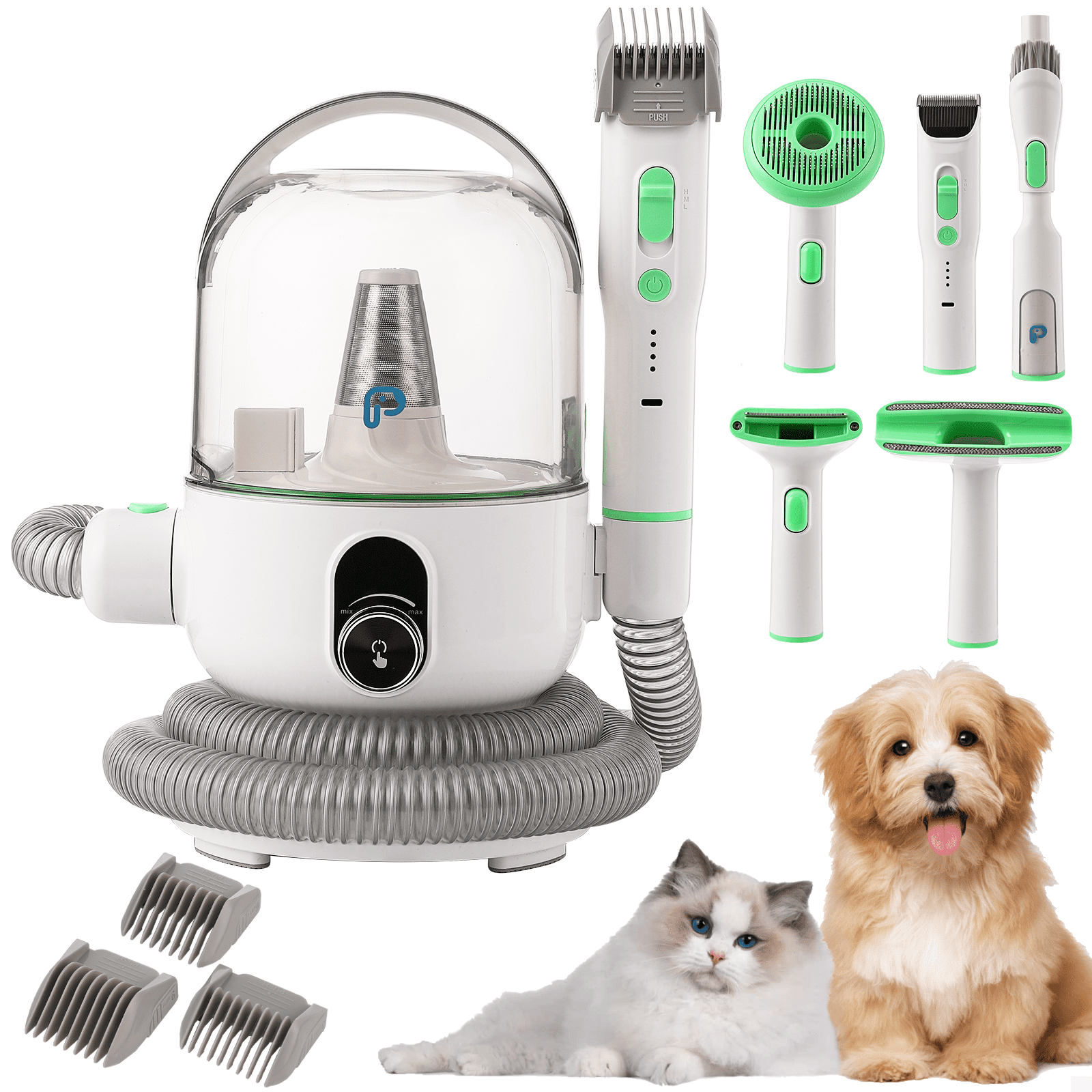 Litake Dog Hair Vacuum & Dog Grooming Kit, 5 in-1 Pet Grooming Vacuum ...