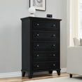 thumbnail image 1 of Litake Dresser for Bedroom, Vintage Dresser with 5 Drawers, Chest Drawers with Metal Handles and Steel Frame, Wood Organizer Storage for Living Room, Entryway, Kid's Room, 1 of 8