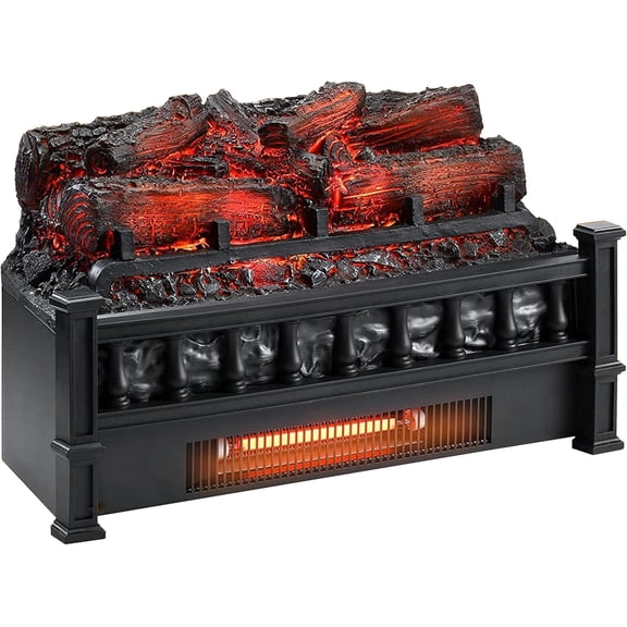 Litake Electric Fireplace Log Insert, Adjustable1500W Heater, Crackling Sound, 5 Flame Brightness, Timer, Safe for Home and Office Use