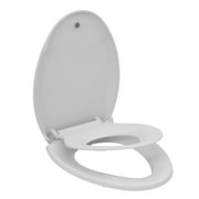 Litake Elongated Toilet Seat with Toddler Seat Built in, Potty Training Toilet Seat for Toddlers, White Toilet Seat Elongated Fits Both Adult and Child, with Slow Close and Magnets- Elongated