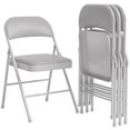 thumbnail image 1 of Litake Folding Chairs 4 Pcs with Padded Cushion and Back, Foldable Chair With Metal Frame Hold Up to 350 Pounds, Portable Folding Chair Suitable for Dining Room Home Office, Indoor and Outdoor Events, 1 of 9