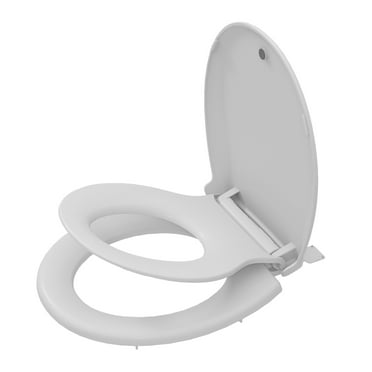 Litake Round Toilet Seat for Toddlers & Adults, Toilet Seat with Toddler Seat Built in, Potty Training Toilet Seat for Toddlers, with Slow Close and Magnets- Round