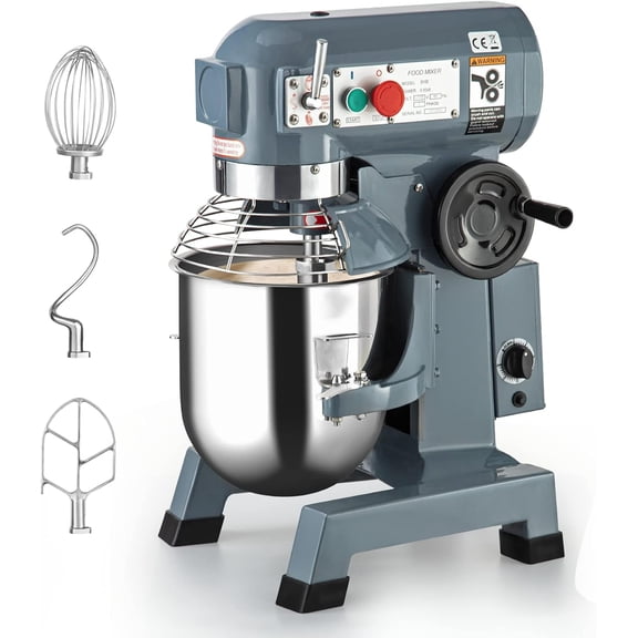 Litake Stand Food Mixer 10QT, 450W Commercial Food Mixer with Stainless Steel Bowl, Heavy Duty Countertop Mixers with Dough Hooks Whisk Beater for Restaurant Bakery Pizzeria, 3 Speeds Adjustable