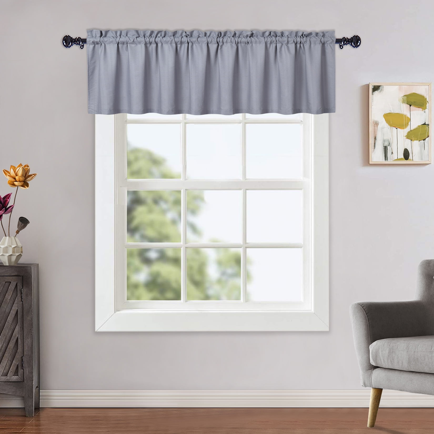 Litake Valance Curtains for Window, Kitchen Curtain Valances Waterproof