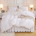 thumbnail image 1 of Litanika White Queen Size Fluffy Bedding Set,Winter Soft Faux Fur Bedding Comforters Set, Fuzzy Thick Heavy Puffy Comforter Set, 1 of 7